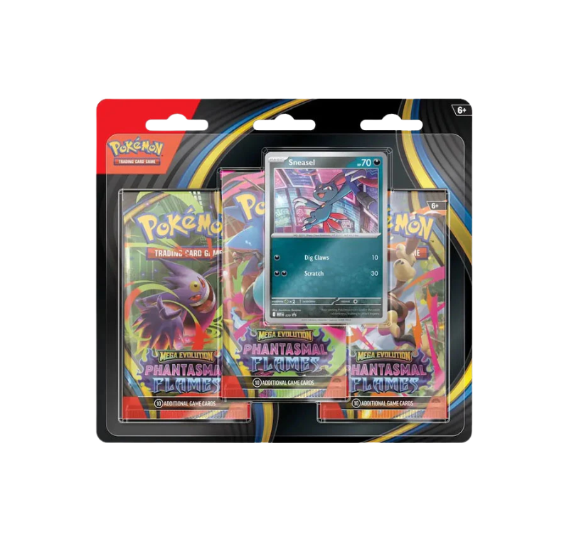 Pokémon TCG: Mega Evolution: Phantasmal Flames - 3-Pak Blister