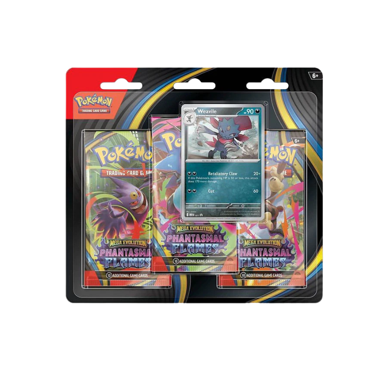 Pokémon TCG: Mega Evolution: Phantasmal Flames - 3-Pak Blister