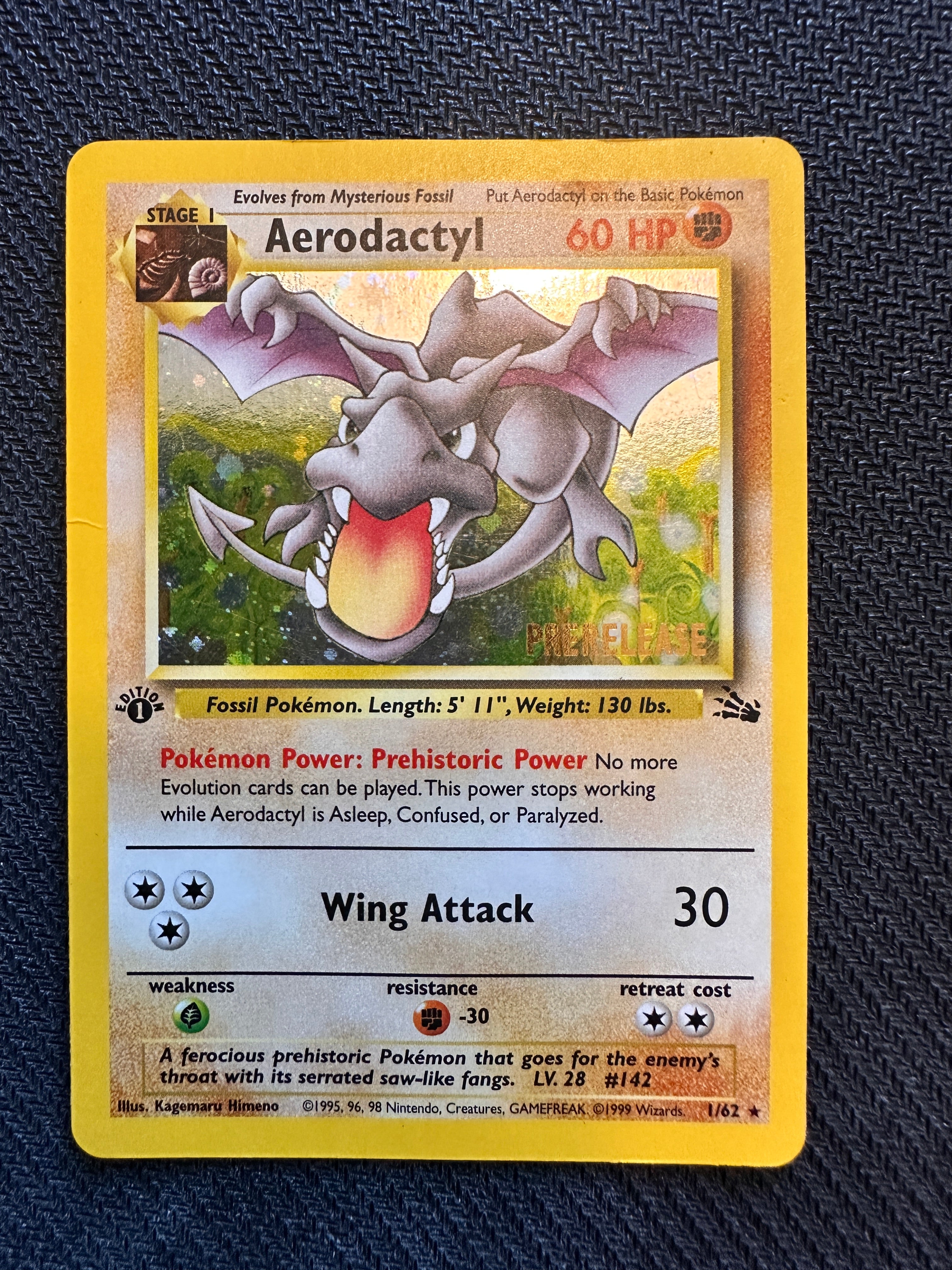 Aerodactyl (FO 1) 1st Edition Prerelease Stamp*