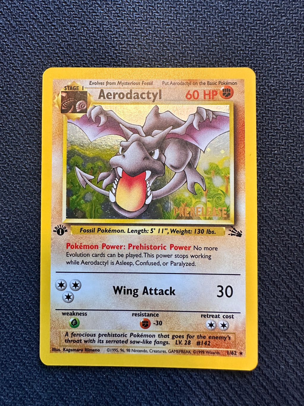 aerodactyl pokemon card 1st edition prerelease Aerodactyl (FO 1) 1st Edition Prerelease Stamp* – CardStop